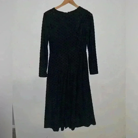 Ralph Lauren Polka Dot Velvet Fit & Flare Dress - Picture 7 of 13